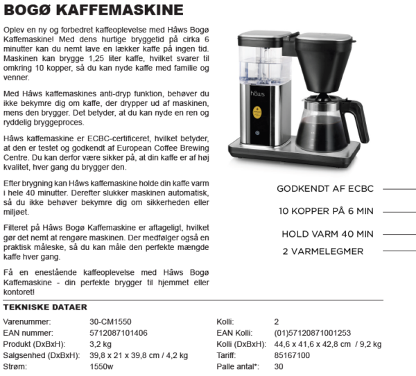BOGØ KAFFEMASKINE - Image 2