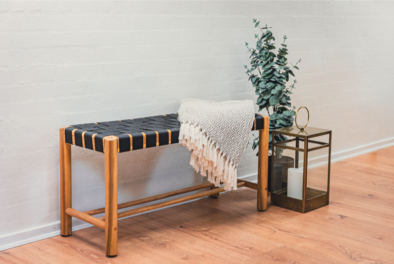 NOOKA BÆNK MED SORT SÆDE - Billede 2