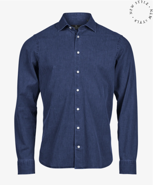 Teejay Denim Shirt Style 4004 garment washed stretch denim skjorte