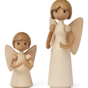 Træfigurer engle i FSC træ juledekoration