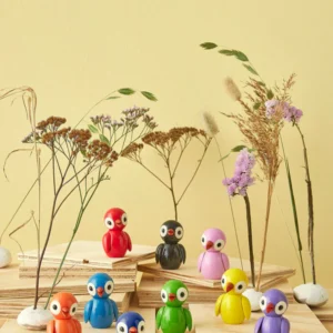 Træfigur fugl Spring Birds farverige design