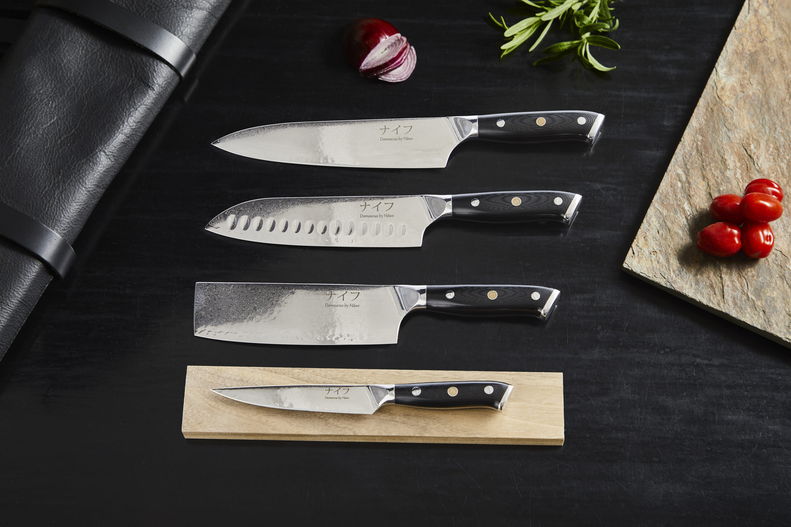 Damascus knivsæt 4 dele Hâws