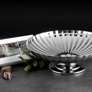 Georg Jensen Bernadotte opsats gavepakke med chokolade i stofpose