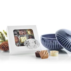 Kähler Hammershøi bonbonniere blå med chokolade