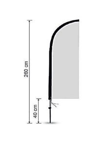Beachflag med tryk i feather og drop shape