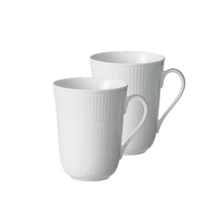 royal copenhagen hvid riflet krus 2 pak 36 cl